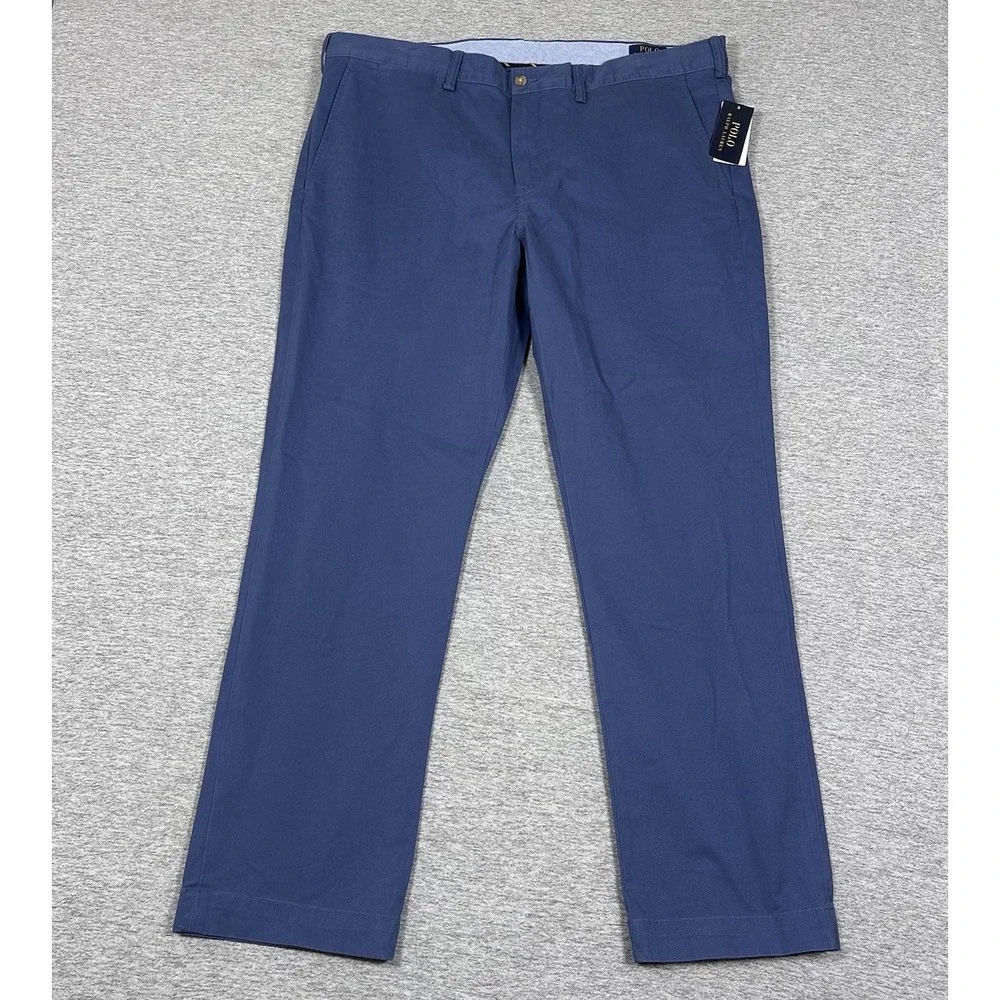 Polo Ralph Lauren Pants Mens 40x32 Blue Stretch Cotton Twill Chino City NEW